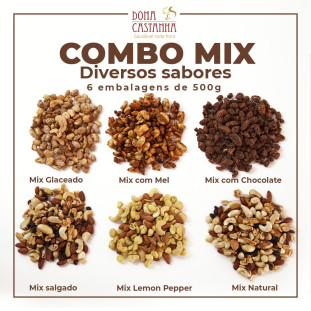 Combo Mix de Castanhas Diversos Sabores - 6 de 500g