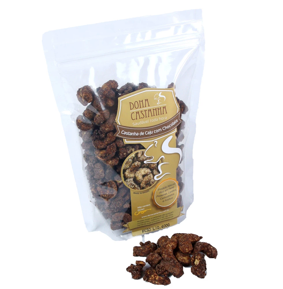 Castanha de Caju com Chocolate 400g Sabor Dona Castanha